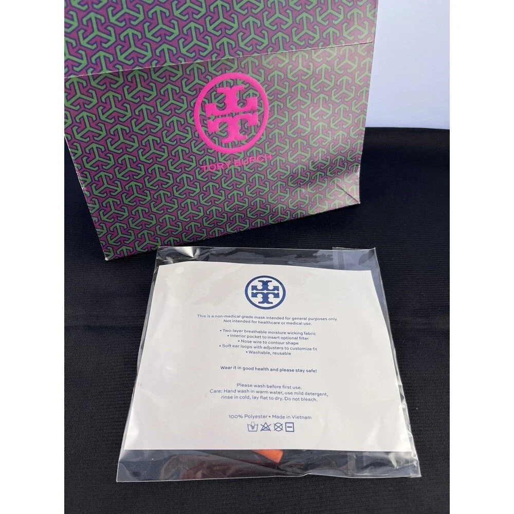 Tory Burch Face Mask New/Sealed Orange Floral